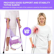 Load image into Gallery viewer, Uoieeong Forearm Crutches for Adults, 10-Level Adjustable & Foldable - Lightweight Aluminum Crutches
