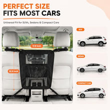 Load image into Gallery viewer, Dog Car Barrier, Dog Car Net Barrier, Heavy Duty Canvas Seat Divider with Belt Set, Double-Sided Organizer, Adjustable Pet Safety Kit, Precision Fit for SUV & Cars
