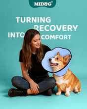 Load image into Gallery viewer, MIDOG Dog Cone Collar After Surgery, Soft Dog Cone Alternative to Stop Licking,Adjustable Elizabethan Recovery Cones for Small to Large Sized Dogs