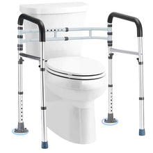 Load image into Gallery viewer, Toilet Safety Rails (300 LB) – Adjustable, Foldable Toilet Handle Frame for Elderly & Disabled Adults, Supports All Toilet Types