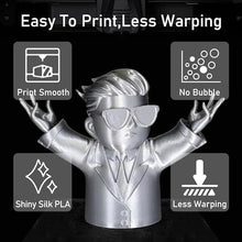 Load image into Gallery viewer, DO3D Silk Sliver PLA Satin Shiny 3D Printer Filament, 1.75mm Diameter 1kg Spool 2.2lbs for FDM 3D Printers