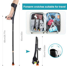 Load image into Gallery viewer, Antdvao Forearm Crutches Pair, Folding Forearm Crutches Adults Lightweight Adjustable, with Rubber Handles