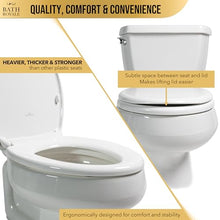 Load image into Gallery viewer, Bath Royale Toilet Seat Upgrade Round BR500-02 Heavy Duty Quiet Close, Durable, Stain-Resistant and Easy to Clean, Fits All Toilet Brands, Executive Series - Almond/Bone