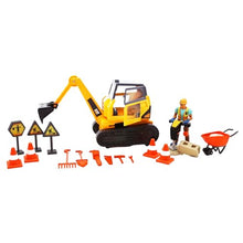 Load image into Gallery viewer, Cat Workforce Excavator Action Set, 23-Piece Kids Construction Toy Playset with 4-Inch Figure, Non-Drying Dirt Compound, Molds, Signs, Tools & Accessories, Ages 3+