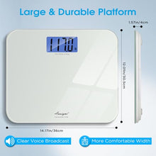 Load image into Gallery viewer, Awaiymi Talking Scales for Body Weight, Highly Accurate Digital Talking Bathroom Scale with Large LCD Screen, Auto On & Off, Talking Scales for Visually Impaired or Elderly, Includes Batteries, 551 LB