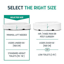 Load image into Gallery viewer, Lunderg Padded Toilet Seat Riser for Seniors - Adds 2 inches. Universal Fit - FIRM Raised Toilet Seat Cushion with High-Density Foam for Enhanced Comfort & Elevation. Post-Surgery Must have (White)