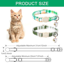 Load image into Gallery viewer, ARING PET 2 Pack Cat Collar-Cute Cotton Cat Collar with Bell & Pendant, Adjustable Spring Kitten Collars with Safety Buckle for Girl and Boy Pets
