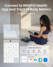 Load image into Gallery viewer, RENPHO Smart Scale for Body Weight, Body Fat Scale for BMI, Body Fat, Muscle Mass, High Accurate Bathroom Scale with Large VA Dispaly, 18 Body Composition, 400lb, ELIS 3X