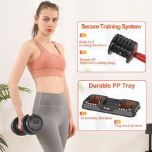 Load image into Gallery viewer, Fit Sir Adjustable Dumbbell Set, 10-in-1 25LB Ajustable Dumbbells with Safe Locking System, Enclosed Storage Tray, 1 Sec Fast Adjustment, Comfortable Non-Slip Textured Grip, Suitable for Home Gym Workouts Men and Women