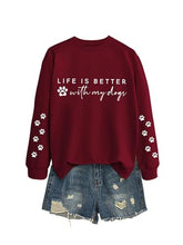 Load image into Gallery viewer, Sorry I'm Late I Saw A Dog Sweatshirt Women Funny Dog Lover Shirt Casual Crew Neck Long Sleeve Pullovers Lightweight