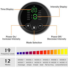 Load image into Gallery viewer, HOERCAAL Abs Stimulator, Portable EMS Abdominal Muscle Toner for Home and Office Fitness, Strength Training - Black