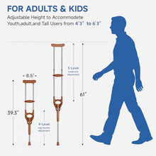 Load image into Gallery viewer, Loyoda Adjustable & Shock-Absorbing Crutch with Dual Height Adjustment