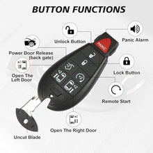 Load image into Gallery viewer, Key fob, Keyless Entry Remote Key Fob Replacement Tool Kit for Chrysler Town and Country Dodge Caravan 2008-2016, 7bottons M3N5WY783X, IYZ-C01C