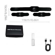 Load image into Gallery viewer, Muscle Fitness AB Belt, 12 Modes & 19 Intensity, Firming & Strengthening Workout Equipment for Abs, Arms, Suitable for Fitness Enthusiasts (Black 1pcs)