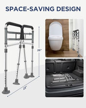 Load image into Gallery viewer, Toilet Safety Rails for Seniors, Adjustable & Foldable Toilet Frame for Elderly and Disabled, Handicap Toilet Handles Fits Any Toilet (350 lb)