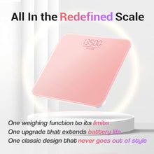 Load image into Gallery viewer, Ovutek Bathroom Scale for Body Weight, Highly Accurate Digital Weighing Machine for People, Upgraded Batteries Included, Compact Size, LED Display, High Standards Sturdy Tempered Glass, 400lb, Pink