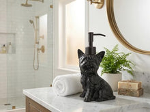 Load image into Gallery viewer, NEWHENGS Yorkshire Terrier Shaped Soap/Lotion/Hand Sanitizer Dog Lover Stainless Steel Pump Dispenser for Dog Gifts, Refillable for Kitchen and Bathroom(Black)