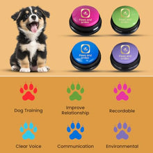 Load image into Gallery viewer, Paws and Smiles Dog Buttons for Communication, 8-Pack Recordable Talking Buttons for Dogs & Cats, 30-Second Voice Dog Training Buttons Starter Set Pet Communication Buzzer Gift