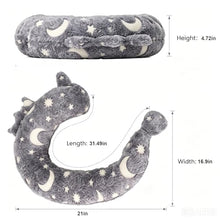 Load image into Gallery viewer, NYXZCMKP Dog Calming Pillow, Glow in The Dark Dog Neck Pillow for Better Sleep, Reduces Anxiety Pillow Pet, Soft Washable Cats Dogs Bed Pillow Gift (Dinosaur-Shaped, Medium)