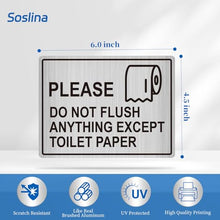 Load image into Gallery viewer, Do Not Flush Sign for Bathroom, Do Not Flush Anything Sign Stickers