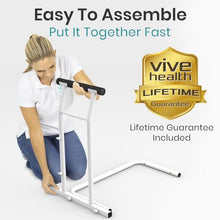 Load image into Gallery viewer, Vive Toilet Safety Rail with Arms - Toilet Support Frame w/Handles for Seniors