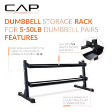 Load image into Gallery viewer, CAP Barbell 550 LB Dumbbell Set with 2-Tier Rack, Rubber Hex Weights Dumbbells Set