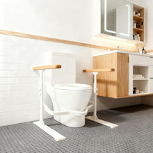 Load image into Gallery viewer, Toilet Safety Rails for Seniors - Toilet Safety Frame with Nighttime Reflective Armrests & Base, 3-Speed Height Adjustment, Toilet Safety Frames & Rails Fits Most Toilets, 3-Hole Depth Adjustment