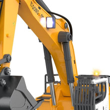 Load image into Gallery viewer, KidsFaves Pro-Grade Remote Control Excavator for Adult Metal Micro-Scale RC Construction Model with Leadscrew Digging System, Dual Battery Includes Portable Carry Case