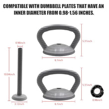 Load image into Gallery viewer, PHOEROS Adjustable Kettlebell Handles max load 44lbs compatiable with PHOEROS 44/66/88 LBS weights set, DUMBBELL PLATES THAT HAVE AN INNER DIAMETER FROM 0.98-1.56 INCHES. Max load 44lbs .(not includes Plates )