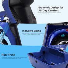 Load image into Gallery viewer, Super Large Electric 3 Wheel Mobility Scooters, Heavy Duty 800W Wheelchair Device, 25 Miles Long Range, All Terrain Mobility Scooter,Speed Adjust, Remote Key,Receive Ready to Ride (3 Wheel-Blue)