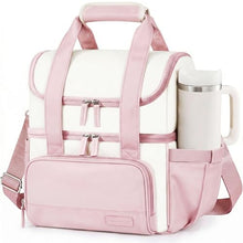 Load image into Gallery viewer, HOMESPON Double Layer Insulated Lunch Bag with Shoulder Strap, 12L, Pink