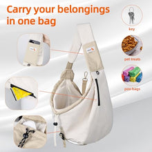 Load image into Gallery viewer, Dog Carrier Sling,Dog Carriers for Small Dogs & Cats Up to 20lbs,Puppy Carrying Backpack Pet Purse with Pockets,Adjustable Shoulder Strap,Hands Free for Travel (Beige)