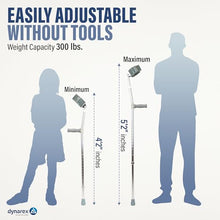 Load image into Gallery viewer, Dynarex Forearm Crutches, Push-Button Height Adjustment, Comfortable Hand Grips, 1 Pair (Youth)