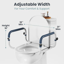 Load image into Gallery viewer, PELEGON Toilet Safety Rails (250lb) - Adjustable Toilet Safety Rails, Toilet Bar for Elderly Adults, Toilets Rails for Seniors, Toilet Seat with Handles for Elderly & Disabled Toilet Grab Bar - 1 Pack