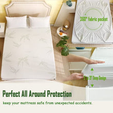 Load image into Gallery viewer, Full Size Waterproof Mattress Protector, Premium Cooling Viscose from Bamboo Mattress Pad, Breathable, Noiseless, Cooling & Machine-Washable Bed Cover with 21" Deep Pocket