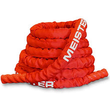 Load image into Gallery viewer, Meister Beast Professional Sheathed Battle Rope for Strength & Conditioning Gym Workouts - 2.5" Diameter - Red