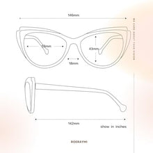 Load image into Gallery viewer, DOERAYMI Blue Blockers Glasses for Women, Bluelight Glasses with Cat Eye Frame for Style, Comfort, Eye Strain Relief (Light blue, Leopard pattern)