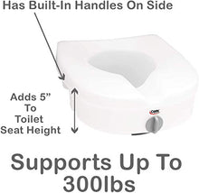Load image into Gallery viewer, Carex Health Brands Carex E-Z Lock Raised Toilet Seat, Adds 5 Inches to Toilet Height, Elderly and Handicap Toilet Seat with Handles