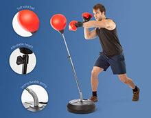 Load image into Gallery viewer, TechTools Punching Bag with Stand, Boxing Bag for Teens & Adults - Height Adjustable - Speed Bag for Training, Boxing Equipment, Stress Relief & Fitness