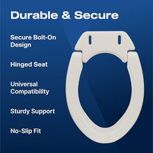 Load image into Gallery viewer, VMS Deluxe Bolt-On Hinged Raised Toilet Seat - Available in Elongated & Standard Styles, 300 lbs Weight Capacity (Elongated)