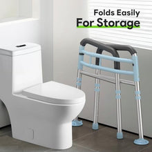 Load image into Gallery viewer, Delog Toilet Safety Rails 300 lb - Adjustable Toilet Safety Frame & Rails, Toilet Safety Rail for Elderly Adults, Toilet Handles for Seniors, Toilet Bars for Elderly & Handicap (Blue)