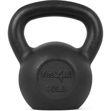 Load image into Gallery viewer, Yes4All Solid Cast Iron Kettlebell Weights Set – Great for Full Body Workout and Strength Training, 40lb