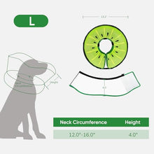 Load image into Gallery viewer, Supet Raised Inflatable Dog Cone After Surgery - Adjustable Recovery Donut Collar with Removable Shield to Stop Licking Wounds & Protect Stitches - Soft Dog Cone Alternative for Large Dogs (Kiwi,L)