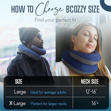 Load image into Gallery viewer, BCOZZY Travel Neck Pillow for Airplane – Patented Double Support for Head, Neck, and Chin. Best for Long Flights, Plane Sleeping, and Car Rides. Adjustable Size. Washable. Carry Bag. Large, Leopard
