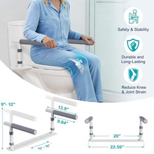 Load image into Gallery viewer, HolyHeal Toilet Safety Rails for Seniors, Height Adjustable Toilet Safety Frame Grab Bars, 500lb Toilet Support Rails Easy Installation & No Wobble, Toilet Assistance Handles for Elderly and Disabled
