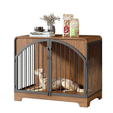 Load image into Gallery viewer, Berenlefe 40" Farmhouse Dog Crate Furniture for Large/Medium Dogs, Decorative Pet House End Table, Wooden Dog Kennel Furniture Indoor, Retro Brown