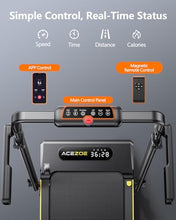 Load image into Gallery viewer, Acezoe 3 in 1 Under Desk Treadmill with Incline, Walking Pad with Removable Desk Workstation, Adjustable Height for Different Need, 300lbs Capacity, Foldable Compact for Home Small Office,Yellow