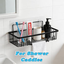 Load image into Gallery viewer, DOCMON 2 Pack Shower Caddy Adhesive Replacement, 3 Hooks Thick Shower Shelf Adhesive, Waterproof Shower Bath Toy Storage Orgainzer Hooks Strips for Kitchen Racks, Bathroom Storage, Shower Basket