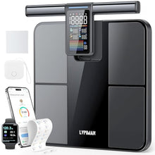Load image into Gallery viewer, 8 Electrodes Digital Bathroom Scale,with 5.25-inch VA Color Screen on Retractable Handle,485lbs