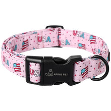 Load image into Gallery viewer, ARING PET 4th of July Collars for Dogs, Fourth of July Pink Patriotic USA Flag Dog Collar for Puppy Small Medium Large Boy Girl Doggy-S